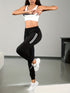Damen Thermo Sporthose mit elastischem Bund & vertikalen Streifen
